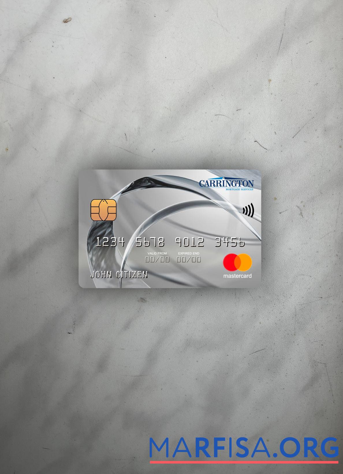 Blank USA Carrington Mortgage Services bank mastercard photolook front example